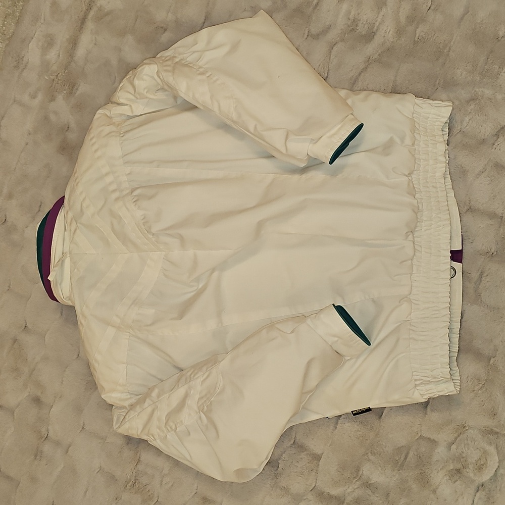 Vintage Izzi Ski Puffer Jacket Coat Womens M White Purple Teal 80s 90s Rare - Picture 8 of 13